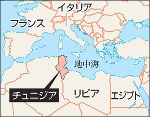 チュニジアの地図