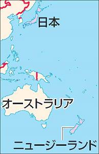 ニュージーランド周辺の地図