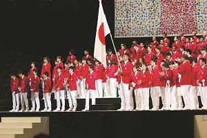 日本選手団の結団式と壮行会の写真