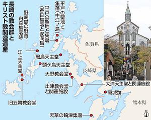 長崎の教会群の地図