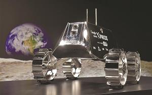 「ＨＡＫＵＴＯ」が発表した、探査機のモデルの写真