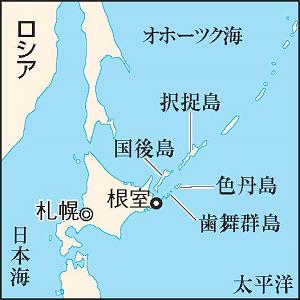 北方四島を示した地図