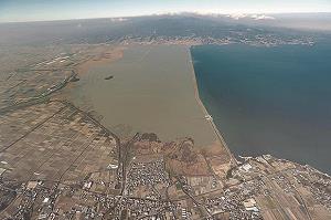 諫早湾を空から撮った写真
