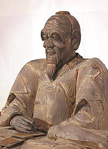 豊臣秀吉とみられる江戸時代の木像の写真